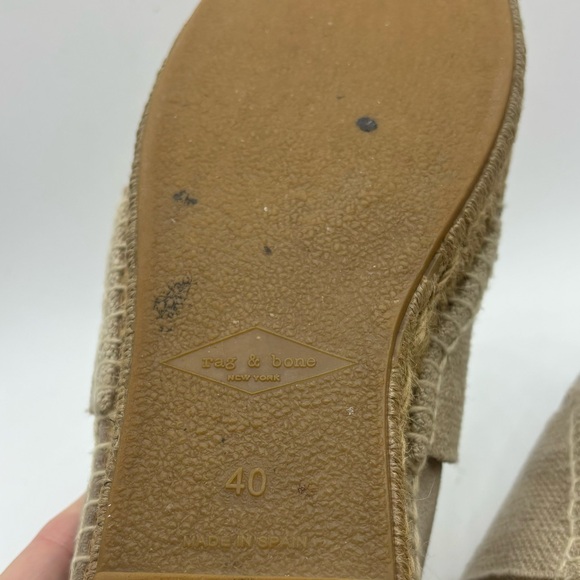 Rag & Bone Nina Taupe Smoke Suede Jute Slip-On Espadrilles Women’s US 10 EU 40 - Picture 8 of 9